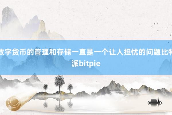   数字货币的管理和存储一直是一个让人担忧的问题比特派bitpie