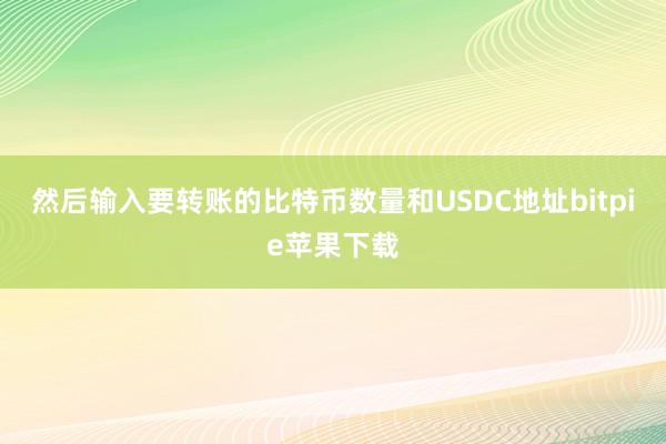   然后输入要转账的比特币数量和USDC地址bitpie苹果下载