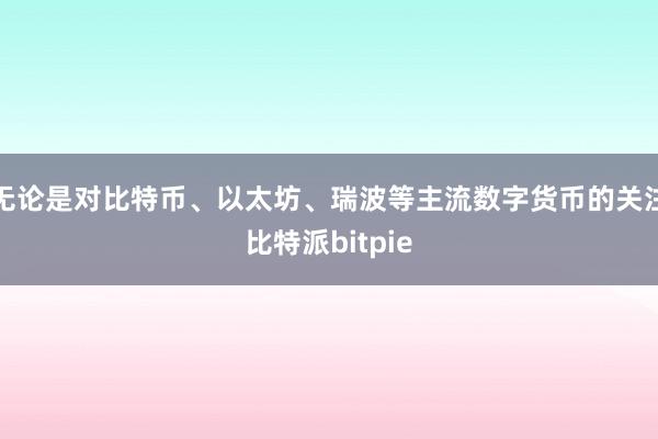   无论是对比特币、以太坊、瑞波等主流数字货币的关注比特派bitpie