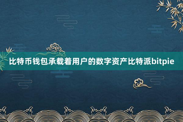   比特币钱包承载着用户的数字资产比特派bitpie