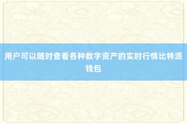   用户可以随时查看各种数字资产的实时行情比特派钱包