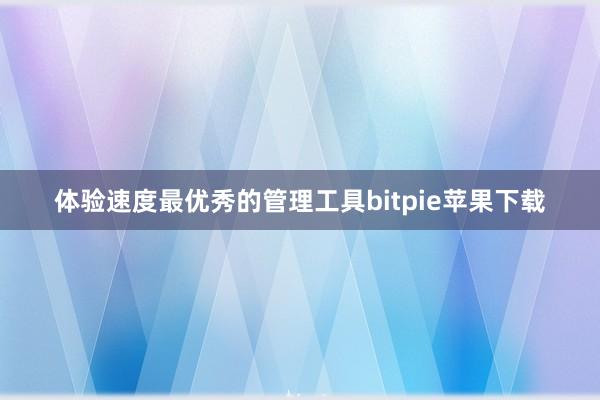   体验速度最优秀的管理工具bitpie苹果下载