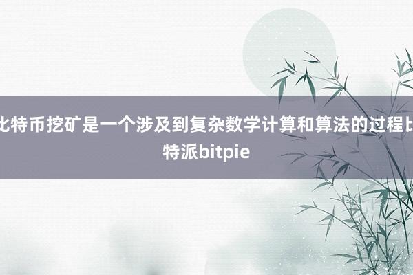   比特币挖矿是一个涉及到复杂数学计算和算法的过程比特派bitpie