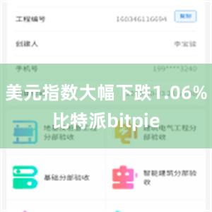 美元指数大幅下跌1.06%比特派bitpie