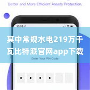 其中常规水电219万千瓦比特派官网app下载